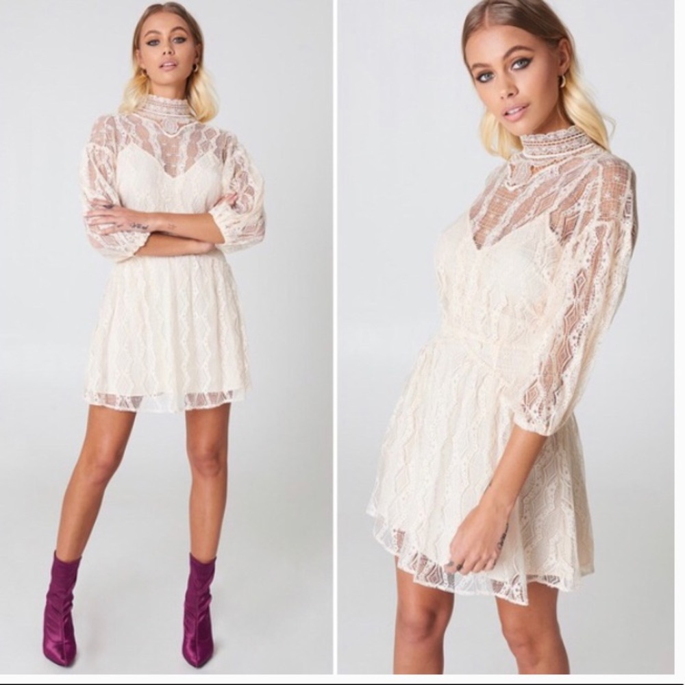 NWT Free People Bittersweet High Neck Lace Dress